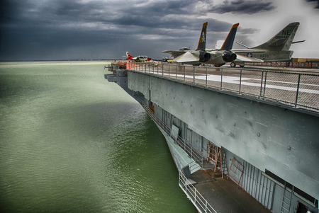 CORPUS CHRISTI, TX -  MAR 25: Aircraft Carrier USS Lexington, Mar 25, 2009  in Corpus Christi, TX....