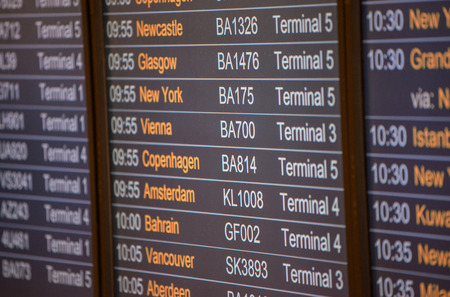 Flight board - Destination airports.のeditorial素材