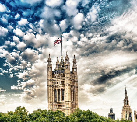 Westminster Abbey and surrounding gardens in London.のeditorial素材
