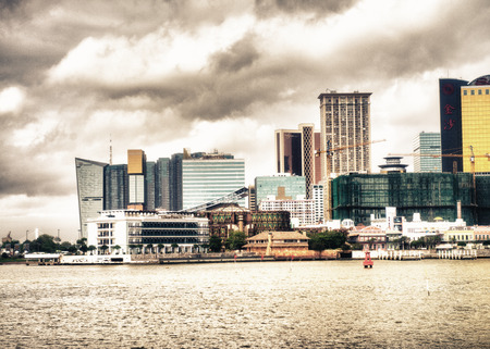 MACAU - MAY 9, 2014: Wonderful modern structure of city casinos. Macau overtook the Las Vegas Strip...