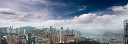 Hong Kong stunning skyline at dusk.