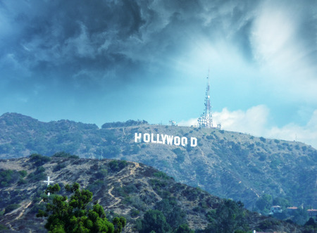 Hollywood famous sign on the mountain.のeditorial素材
