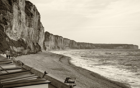 Fecamp in Normandy, France. Beautiful cliffs on the ocean.の写真素材