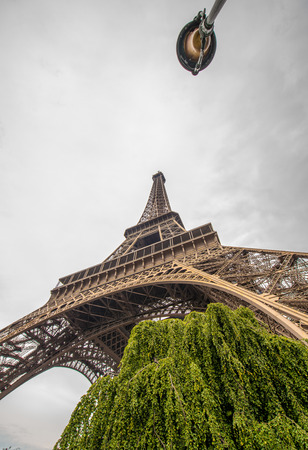 La Tour Eiffel in Paris surrounded by trees in summer.の写真素材