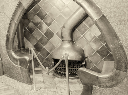 BARCELONA - MAY 24: Interior of the house Casa Battlo (also could the house of bones) designed by Antoni GaudiÂ­ with his famous expressionistic style on May 24, 2005 in Barcelona, Spain.のeditorial素材