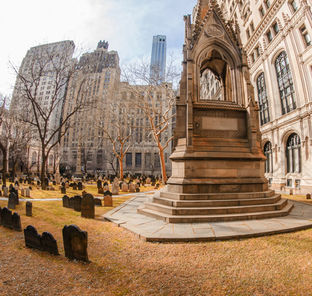 Trinity Church cemetery in New York.のeditorial素材