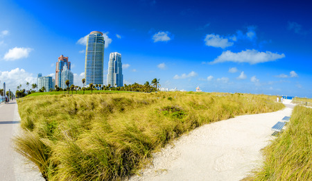 Miami, Florida. South Pointe Park and beautiful oceanfront.の写真素材