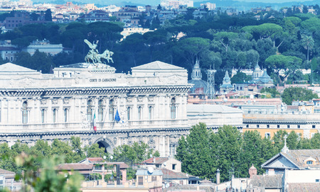 Rome, Aerial view of Corte di Cassazione building.の写真素材