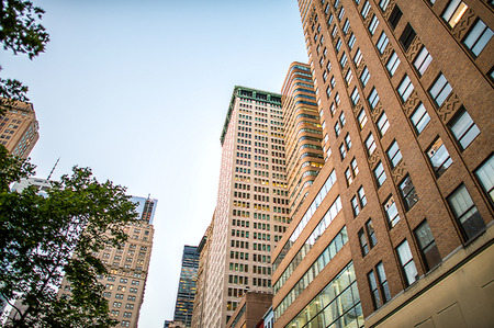 New York. Wonderful view of city skyscrapers on a beautiful evening.