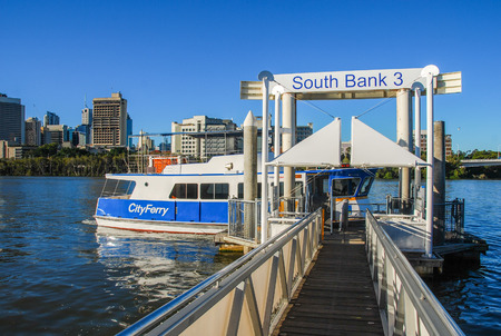 BRISBANE, AUSTRALIA - JULY 12: Tourists enjoy city view. More than 5 million people come to visit Brisbane every year.のeditorial素材