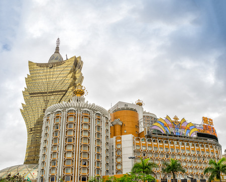 MACAU - MAY 10, 2014: Wonderful modern structure of city casinos. Macau overtook the Las Vegas Strip...