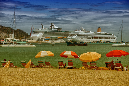 SAINT MAARTEN, DUCTH ANTILLES - FEB 27: Tourists on the island, February 27, 2010 in Saint Maarten. More than 1 million people visit the island each year.のeditorial素材