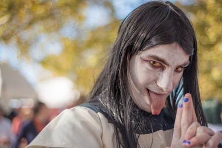 LUCCA, ITALY - NOV 1: Cosplay poses for camera during Lucca Comics Festival on November 1st, 2014 in...