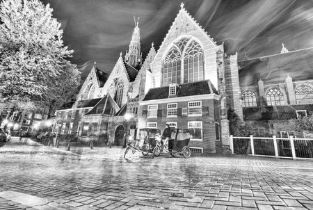 Beautiful view of Amsterdam in the spring night.のeditorial素材