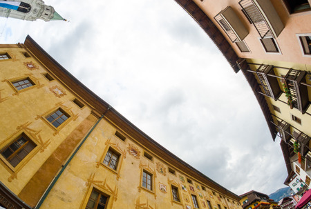 CORTINA, ITALY - JUN 14: People walk in city streets, June 14, 2012 in Cortina. The city is one of the most famous dolomites destination in Italy.のeditorial素材