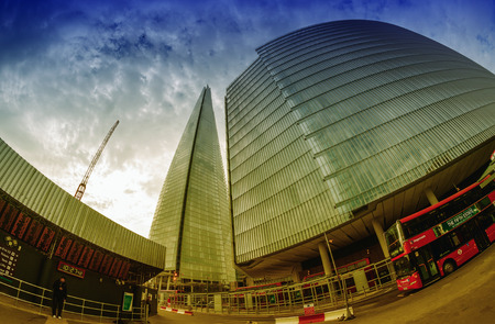 LONDON - SEP 29: The Shard skyscraper designed by Italian architect Renzo Piano has 87 storeys over...