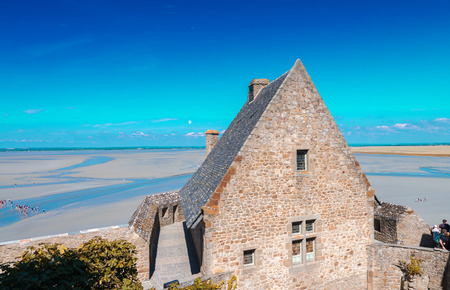 Streets of Mont Saint-Michel, France.のeditorial素材