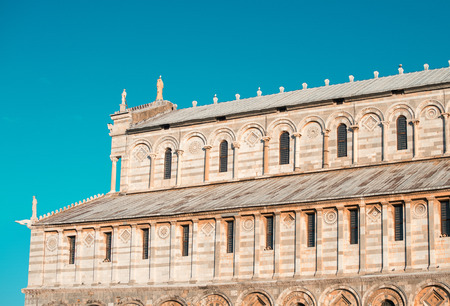 Pisa, Tuscany. Detail of Cathedral in Square of Miracles.の写真素材