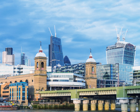 City of London Skyline At Sunset.の写真素材