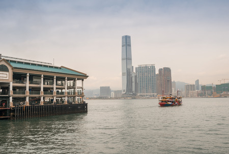 Kowloon skyline from Hong Kong Island.の写真素材