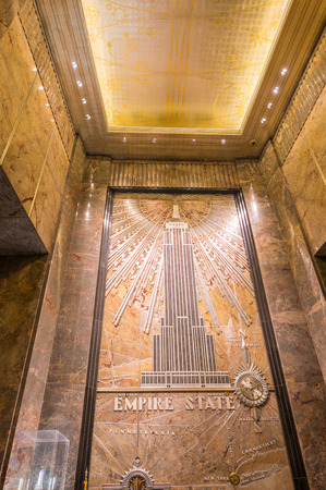 NEW YORK CITY - MAY 20, 2013: Interior of Empire State Building. After the terrorist attack on 9/11/01, this is the tallest building in New York and 3rd in USAのeditorial素材