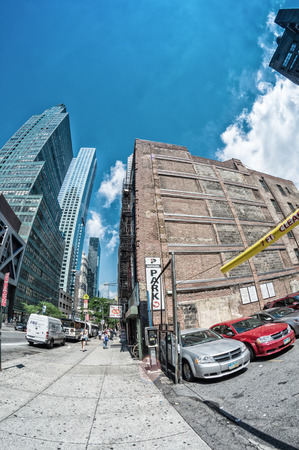 NEW YORK CITY - MAY 19, 2013: Buildings of New York City. The city is a major US attraction with more than 50 million visitors every year.のeditorial素材