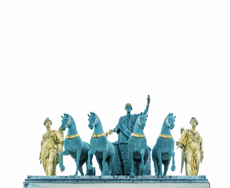 Arc de Triomphe du Carrousel in Paris, isolated on white.のeditorial素材