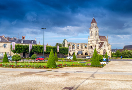 Caen. Normandy. Abbey exterior and gardens.