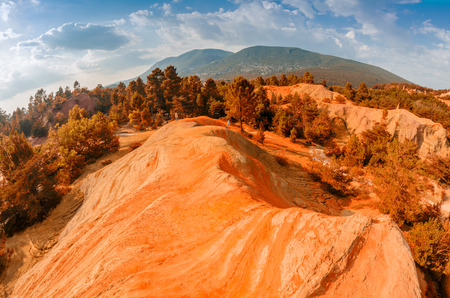 Red Cliffs in Roussillon, Provence, France.の写真素材