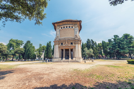 ROME - JUNE 14, 2014: Tourists visit Villa Borghese. The city attracts more than 10 million people annually.のeditorial素材