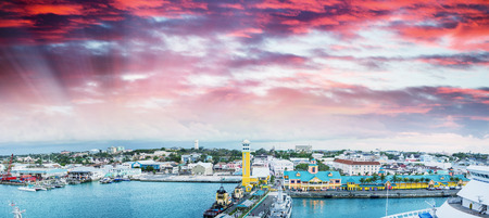 Beaufiful coast of Caribbean Island, panoramic view.の写真素材