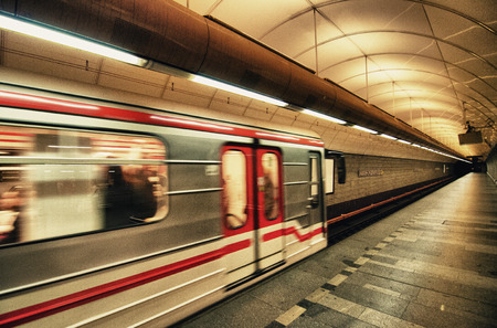 Typical subway underground station in Prague, Czech Republicのeditorial素材