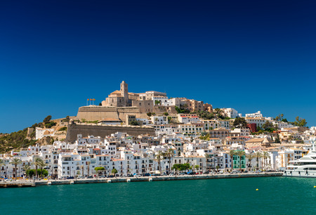 Ibiza skyline on a beautiful summer day.