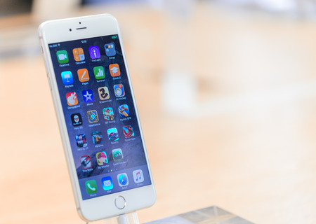 LONDON - JULY 2, 2015: Apps on the operating system iOS on the Apple Store. iOS has more than 1...