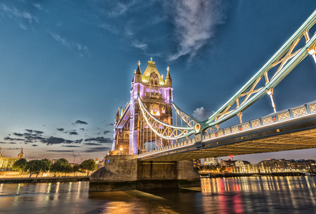 Sunset above Tower Bridge. Wonderful view of London symbol.の写真素材