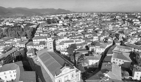 Pisa. Overhead view of city streets - Tuscany, Italy.の写真素材
