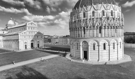 Aerial view of Miracles Square, Pisa. Piazza dei Miracoli .の写真素材