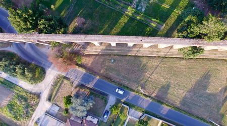 Lucca. Aerial view of ancient aqueduct.の写真素材