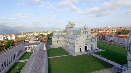 Aerial view of Miracles Square, Pisa. Piazza dei Miracoli .の写真素材