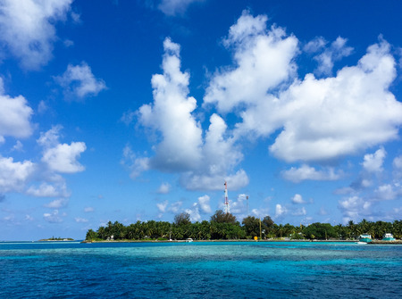 Beautiful panoramic view of Rasdhoo Island, Maldives-の写真素材