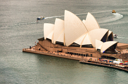 SYDNEY - OCTOBER 12, 2015: The Sydney Opera House. It was designed by Danish architect Jorn Utzon.のeditorial素材