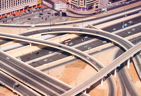 Interstate exchange system of Dubai roads.のeditorial素材
