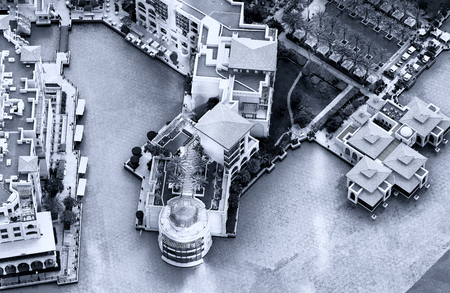 Aerial view of Dubai skyline, UAE.のeditorial素材