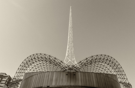MELBOURNE, AUS - OCTOBER 10, 2015: Structure of Arts Centre Melbourne. It's the flagship of the performing arts in Victoria and focal point of the cultural precinctのeditorial素材