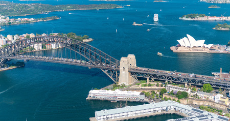 Sydney Harbour. Stunning aerial view on a sunny day.の写真素材