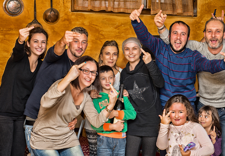 Group of people celebrating event.の写真素材