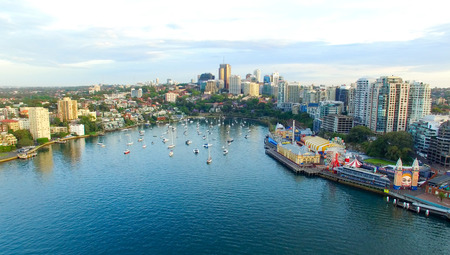 Aerial view of Sydney Harbour and Kirribilli.のeditorial素材