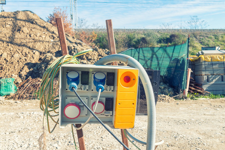 Portable Electric Generator at the building site.の写真素材