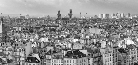 Black and white view of Paris - France.の写真素材