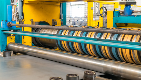 Steel Coils Machine. Sheet cut.
